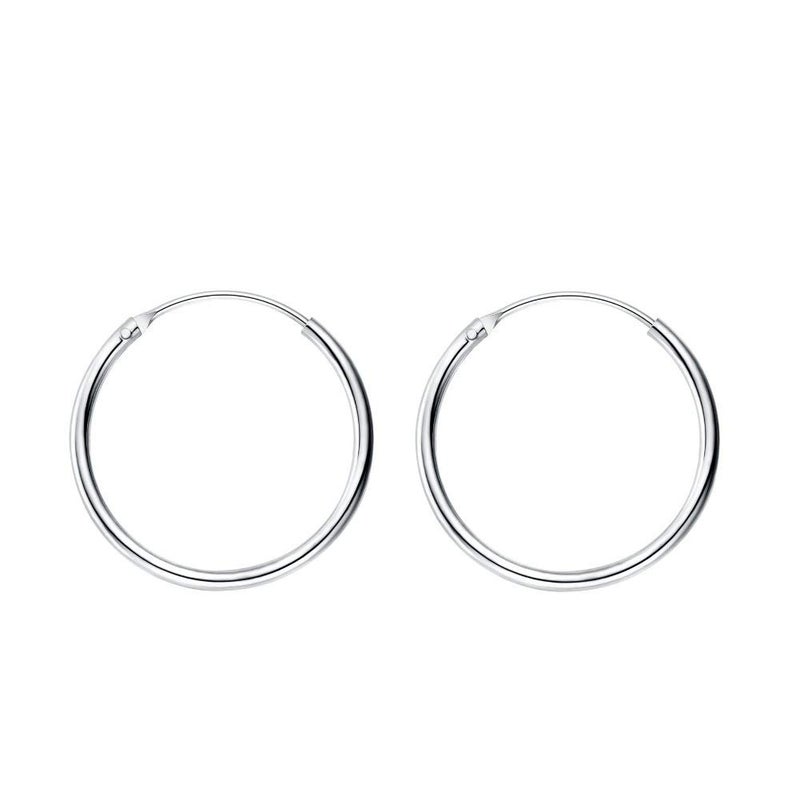 Izpack Thin Endless Hoop Earrings 14mm 16mm 18mm 20mm (18mm) - Image 1